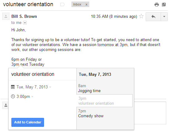 Aggiungere evento calendar direttamente da Gmail