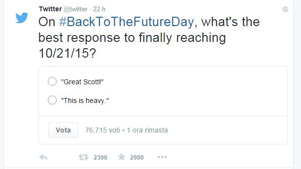Twitter Poll Ritorno al futuro Day